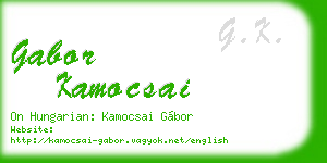 gabor kamocsai business card